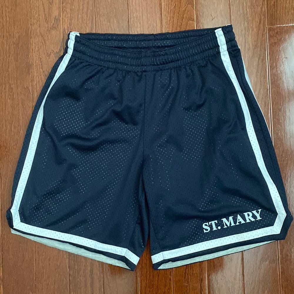 Lands End Navy Blue with White Piping ST. MARY Mesh Shorts